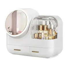 GENERICO - Organizador Maquillaje Espejo Luz Led 3 Tonos Usb
