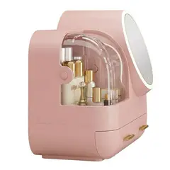 GENERICO - Organizador Maquillaje Espejo Luz Led 3 Tonos Usb