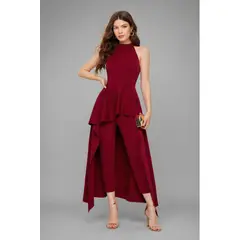 NEGRELI - Conjunto Elegante Asimétrico de Dos Piezas para Mujer