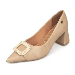 VIZZANO - Tacon Alto Cuadrado Beige-Dorado