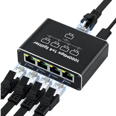 GENERICO - Router Divisor De Red Rj45 Ethernet 1 A 4 Switch Gigabit