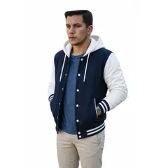 URBAN PLUS - CHAQUETA PARA HOMBRE Y NIÑO TIPO BEISBOLERA CON CAPOTA
