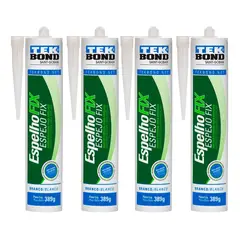 GENERICO - Pegante Adhesivo Para Espejos Tekbond Blanco 389g x4und