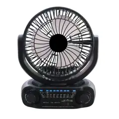 GENERICO - Ventilador Solar Portatil Recargable Con Radio AM y FM NT-R1256