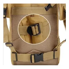 GENERICO - Maleta Bolso Morral tactico de 50 Litros sistema Molle acampar viajes senderismo CAQUI