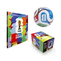 OEM - Album Pasta Dura Mundial 2026 Panini Copa Mundial Fifa 2026 + 104 Sobres + Balon Coleccionable