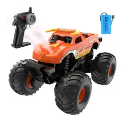 GENERICO - Carro Monster Truck RC Lanza Humo 4 x 4 Luces Anfibio y Todo Terreno