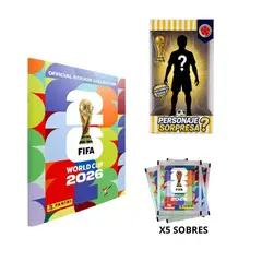 OEM - Album Pasta Blanda Mundial 2026 Copa Mundo Fifa 2026 + 5 Sobres + Figurita Coleccionable