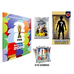 OEM - Kit Mundial Album + 10 Sobres Album Panini 2026 + Alcancia + Figura Y Cartas Coleccionable