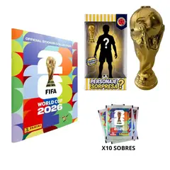 OEM - Kit Mundial Album + 10 Sobres Album Panini 2026 + Alcancia + Figura Coleccionable