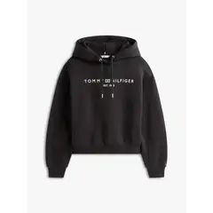TOMMY HILFIGER - Buzo negro con capota y logo