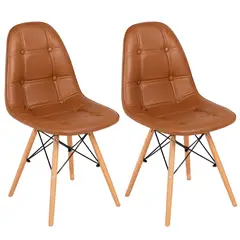 GENERICO - Set X2 Silla Comedor Moderna Acolchada Cafe Diseño Elegante Patas Madera Oficina Hogar Confort