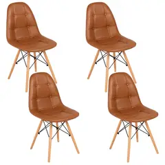 GENERICO - Set X4 Silla Comedor Moderna Acolchada Cafe Diseño Elegante Patas Madera Oficina Hogar Confort