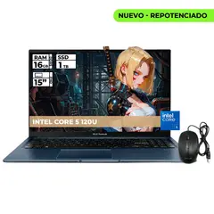 ASUS - PORTATIL INTEL CORE 5-120U 16GB RAM 1TB SSD 15 FHD + MOUSE ORIGINAL