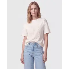 PATPRIMO - Camiseta Para Mujer Manga Corta Crema #30098513