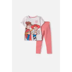 DISNEY - Conjunto de Toy Story con leggins largo multicolor para niña 3T a 6T