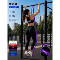 DEPORTES CBM - Banda Elastica De Poder Morada Potencia Fondos Dominadas Pull Ups 35-85 libras de tension