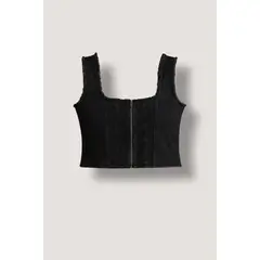 DRIMIA - Denim Corset- Wild Black