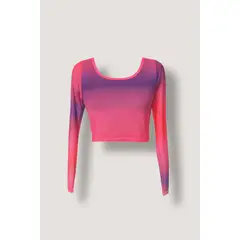 DRIMIA - Sunset Mesh Crop Top