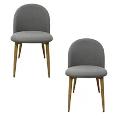 DISTRIONLINE - Set X2 Sillas Ali Tapizadas En Tela Gris