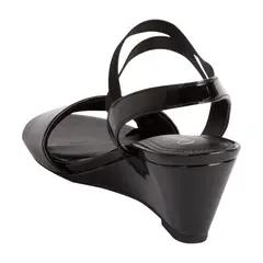 COMFORT PLUS - Sandalias Petula Con Taco Tipo Cuña Para Mujer Negro 201273
