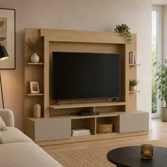 GENERICO - Centro de Entretenimiento TV 65 Pulgadas Mueble MDF Satinado Moderno