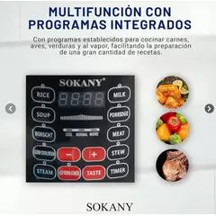 SOKANY - Olla A Presión Eléctrica Multifuncional