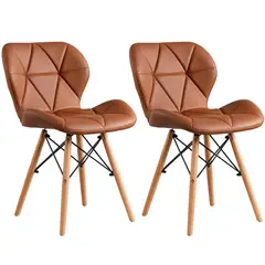 GENERICO - Set X2 Silla Moderna Premium Con Patas De Madera Elegancia, Comodidad y Estilo Para Tu Espacio