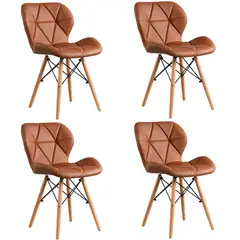 GENERICO - Set X4 Silla Moderna Premium Con Patas De Madera Elegancia, Comodidad y Estilo Para Tu Espacio