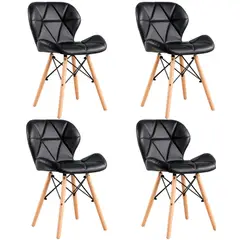 GENERICO - Set X4 Silla Moderna Premium Con Patas De Madera Elegancia, Comodidad y Estilo Para Tu Espacio