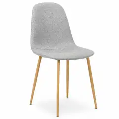 GENERICO - Silla Comedor Nórdica Tapizada Gris Acero Reforzado 86x43x54 cm Soporta 150 kg