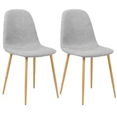 GENERICO - Set X2 Silla Comedor Nórdica Tapizada Gris Acero Reforzado 86x43x54 cm Soporta 150 kg