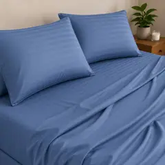 BALI - Sabanas Cama Sencilla Azul Índigo Calidad Premium