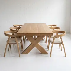 22 GRADOS DECORACION - Juego de Comedor Brave + 6 sillas Lamina roble