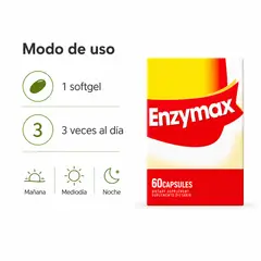 HEALTHY AMERICA - Enzymax Suplemento Dietario 60 Cápsulas Bienestar Digestivo