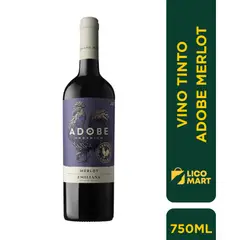 ADOBE - VINO TINTO MERLOT 750 ML
