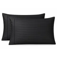 BALI - Fundas de Almohada Negras Premium 55x75 cm con Embone