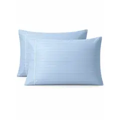 BALI - Fundas de Almohada Azul Bebé Premium 55x75 cm con Embone
