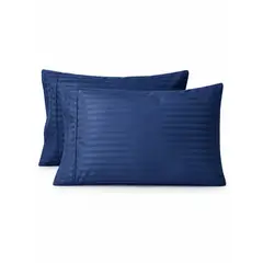 BALI - Fundas de Almohada Azul Oscuro Premium 55x75 cm con Embone