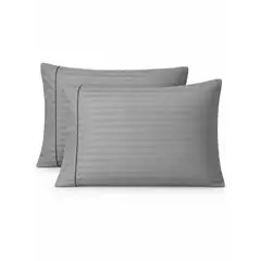 BALI - Fundas de Almohada Gris Oscuro Premium 55x75 cm con Embone