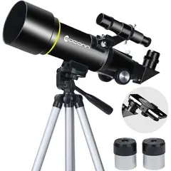 GENERICO - Telescopio refractor apertura de 70 mm, longitud focal de 400 mm