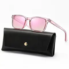 POLASUP - Lentes de Sol polarizado marco metálico clásico de estilo ROSADO proteccion uv mujer hombre