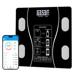 GENERICO - Bascula Inteligente Bluetooth Digital IMC Grasa Corporal APP LED Hasta 180Kg Fitness