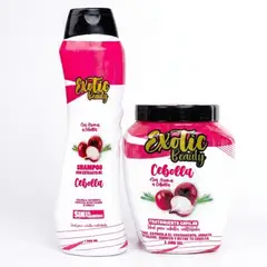 GENERICO - Kit Capilar Exotic Shampoo Y Tratamiento 3 En1 De Cebolla 1 Litro