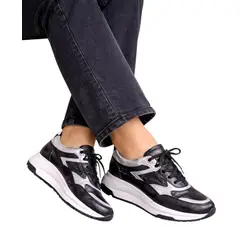EVEGONZ - Tenis de Cuero Zapato Casual de Mujer Moda en Cuero