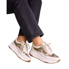 EVEGONZ - Tenis de Cuero Zapato Casual de Mujer Moda en Cuero