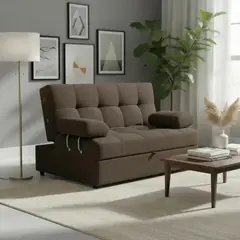 PULLMAN - Sofá Cama Angela Con Brazos Café Antifluidos