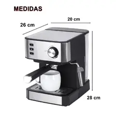 GENERICO - Cafetera Espresso Acero Inoxidable Para Latte Y Capuchino Con 850w