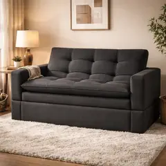 PULLMAN - Sofá Cama Ethel Gris Oscuro Tela