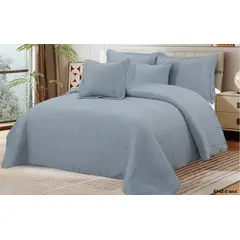 REALTEX - Colcha Real Tex Jacquard Algodón 6142-5 Azul Doble, King.
